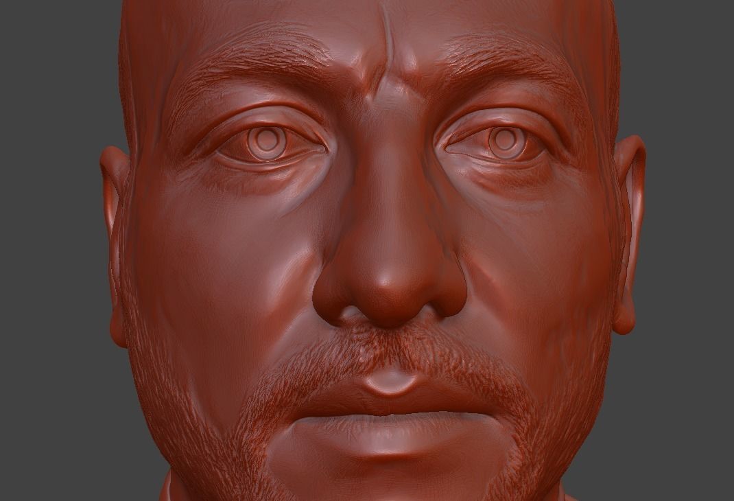 male bust  3D print model_1