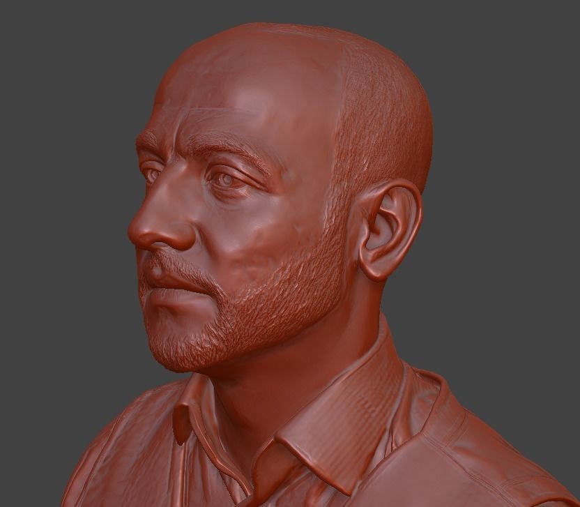 male bust  3D print model_4