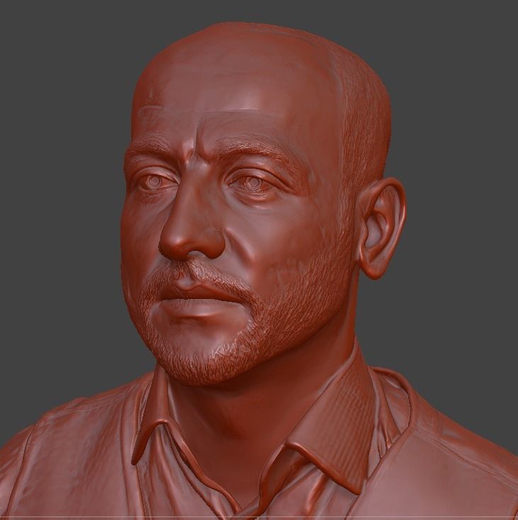 male bust  3D print model_3