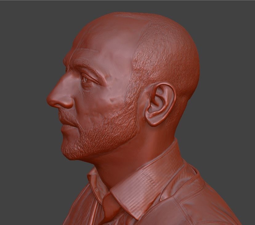 male bust  3D print model_5