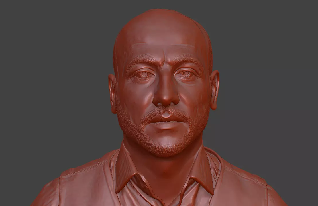 male bust  3D print model_0