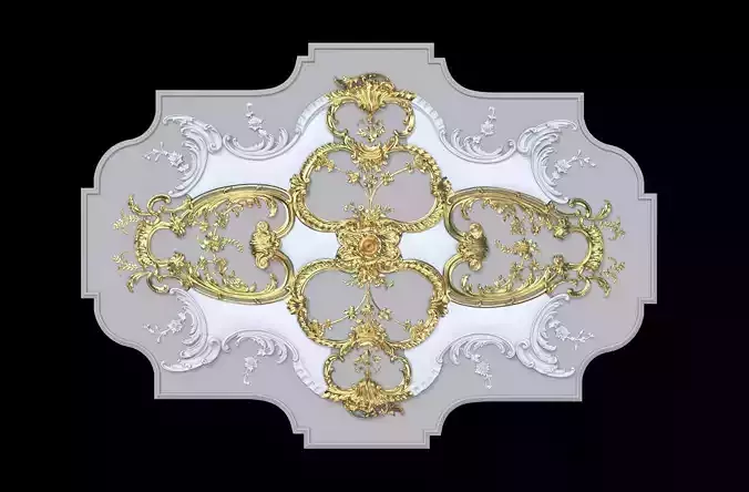 Ceiling ornament decorate plester 3d model classic