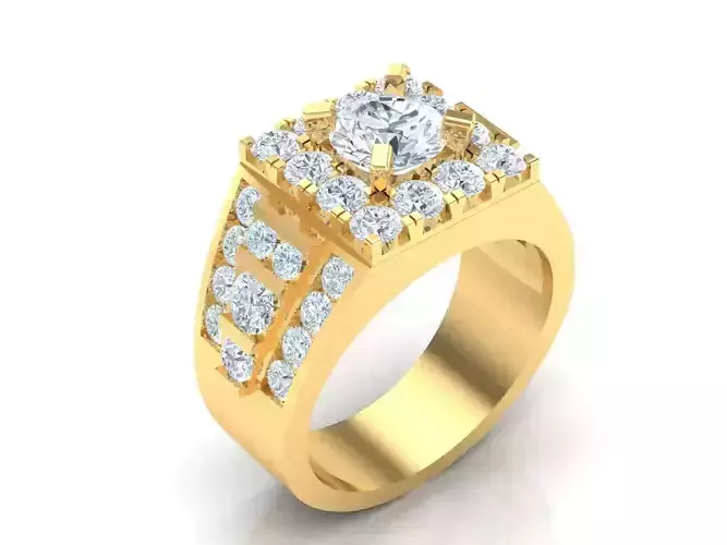 New Fashion Gold Diamond Mens Ring 1MR99