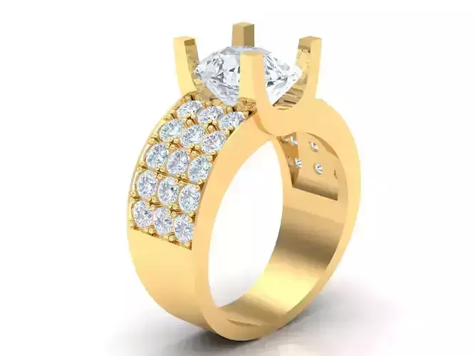 New Fashion Gold Diamond Mens Ring 1MR98