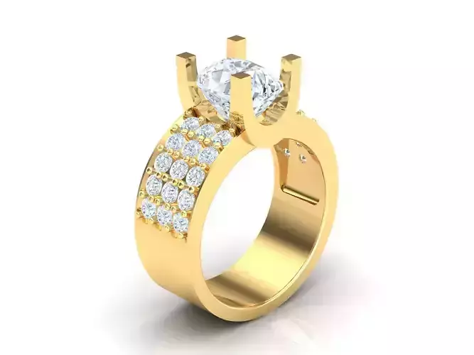 New Fashion Gold Diamond Mens Ring 1MR97