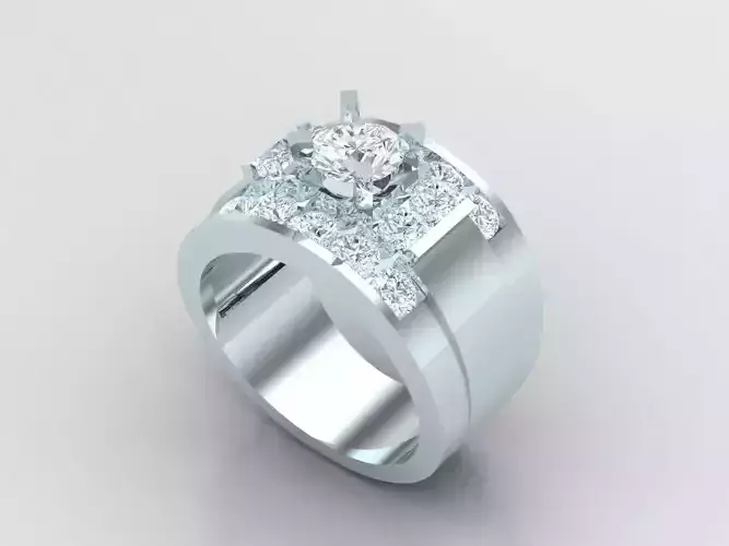 New Fashion Gold Diamond Mens Ring 1MR96