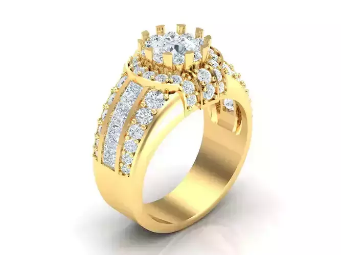New Fashion Gold Diamond Mens Ring 1MR95