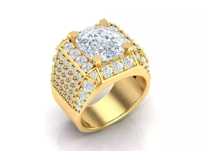 New Fashion Gold Diamond Mens Ring 1MR89
