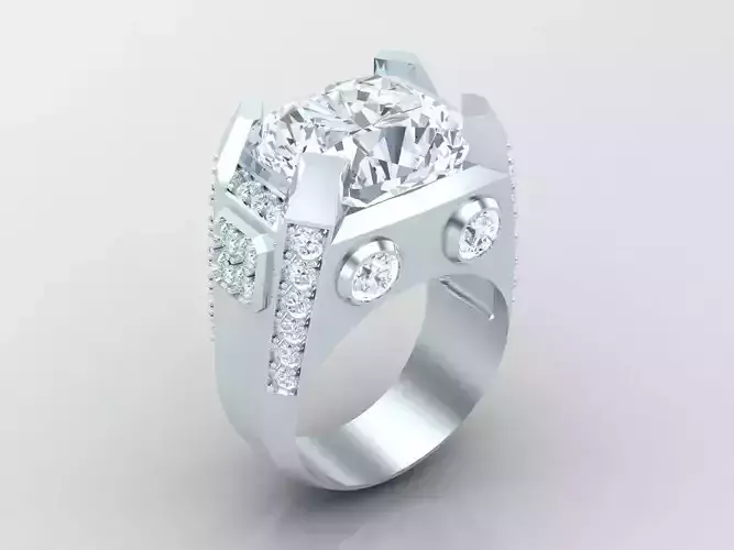 New Fashion Gold Diamond Mens Ring 1MR110