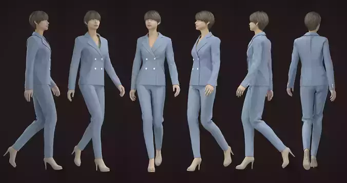 Daily Outfitt 4 Female Suits Possed and A pose