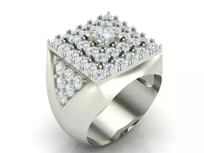 New Fashion Gold Diamond Mens Ring 1MR109