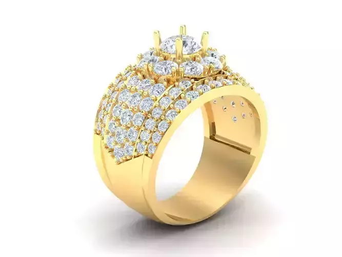 New Fashion Gold Diamond Mens Ring 1MR106