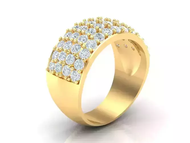 New Fashion Gold Diamond Mens Ring 1MR105