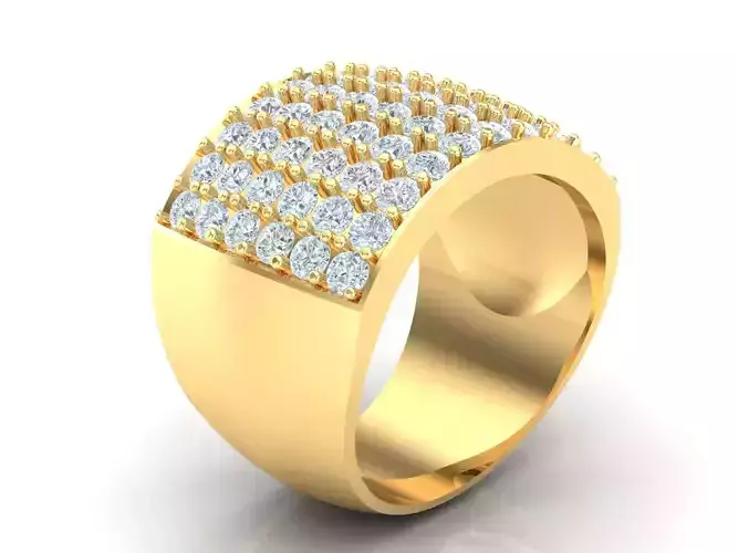 New Fashion Gold Diamond Mens Ring 1MR104