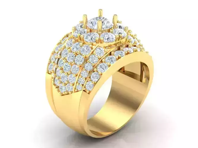 New Fashion Gold Diamond Mens Ring 1MR103