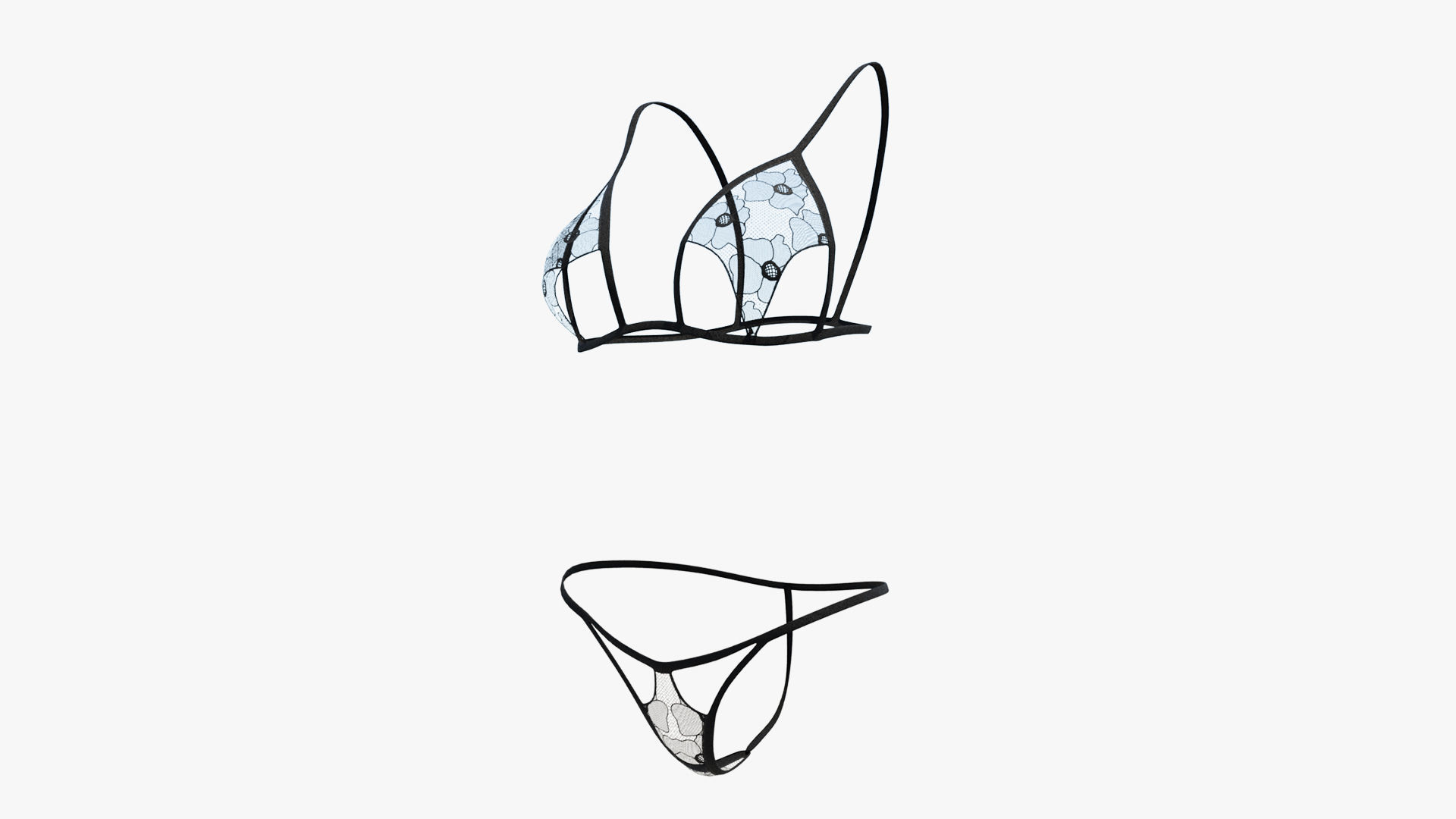 Sexy Lingerie SS38 Low-poly 3D model_4