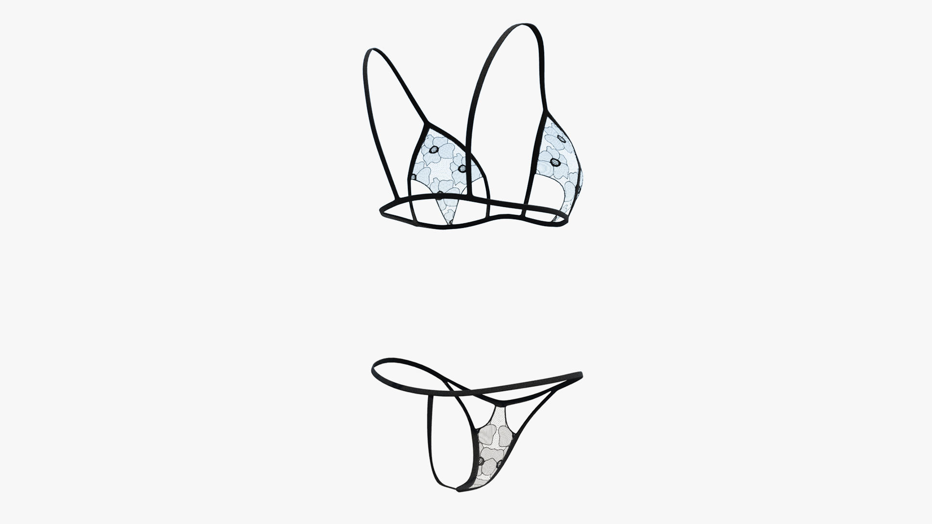 Sexy Lingerie SS38 Low-poly 3D model_3