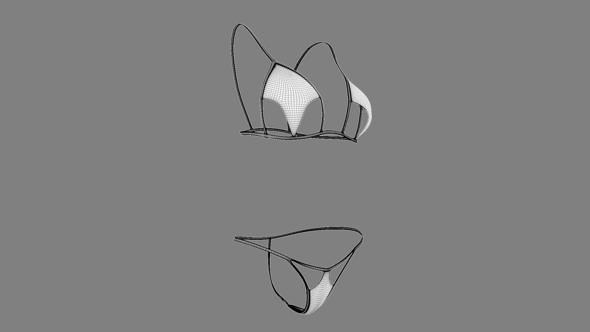 Sexy Lingerie SS38 Low-poly 3D model_5