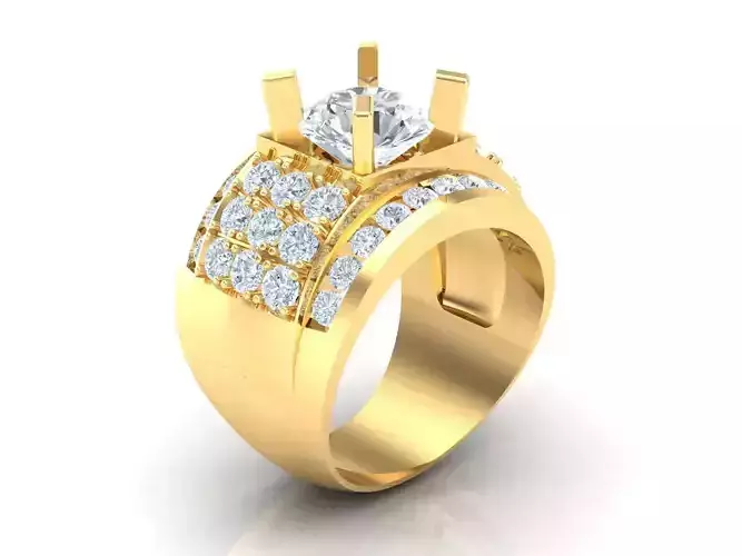 New Fashion Gold Diamond Mens Ring 1MR102