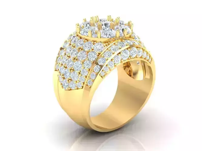 New Fashion Gold Diamond Mens Ring 1MR101