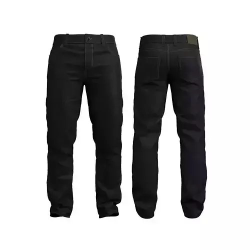 Male Black Jeans - Marvelous Designer 3D model