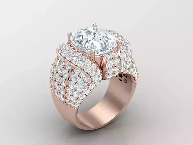 New Fashion Diamond Engagement Wedding Mens Ring 1MR133 3D print model