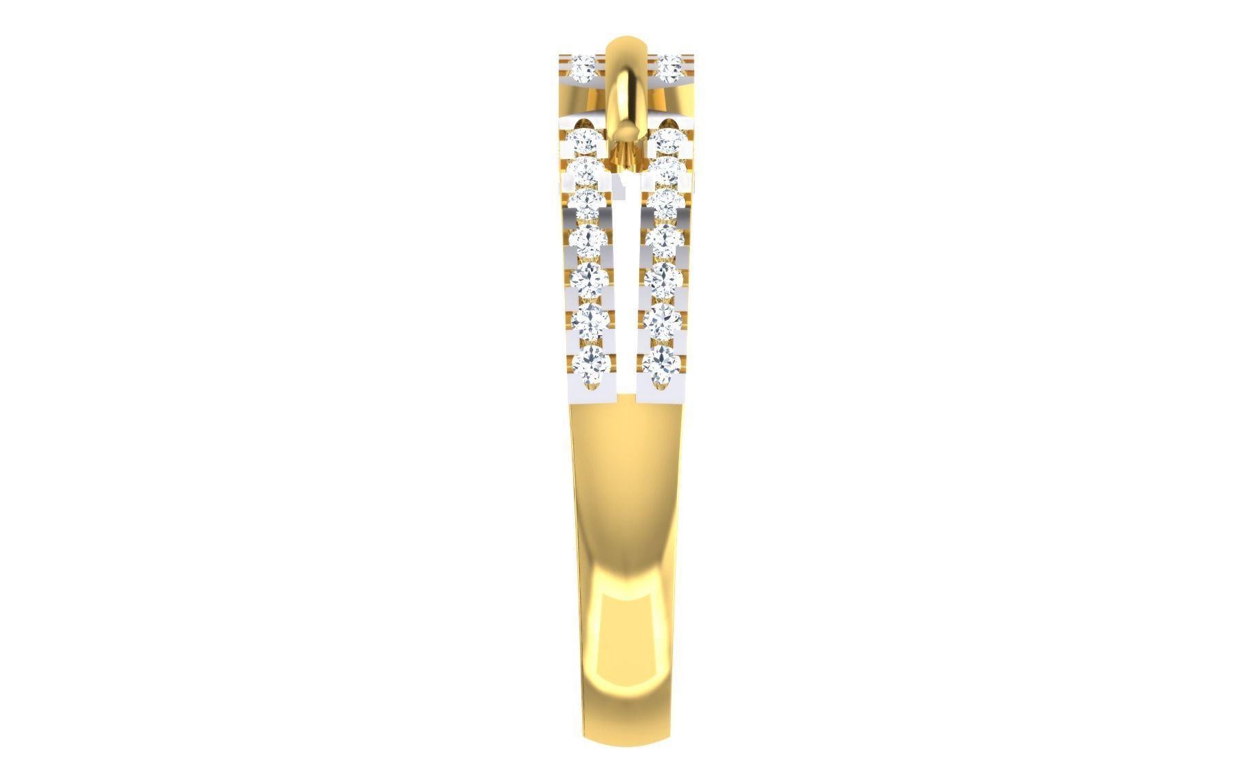 Light Weight Yellow Gold Diamond Ring -EZ R-175 3D print model_5