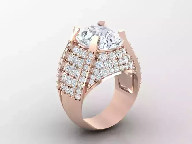 New Fashion Diamond Engagement Wedding Mens Ring 1MR132 3D print model
