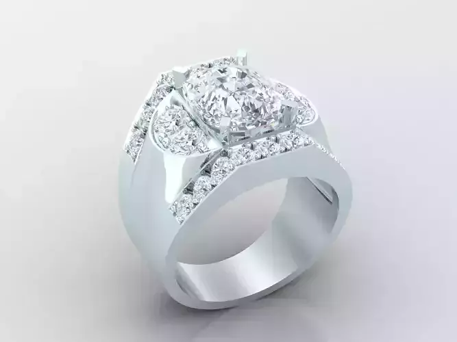 New Fashion Diamond Engagement Wedding Mens Ring 1MR131 3D print model