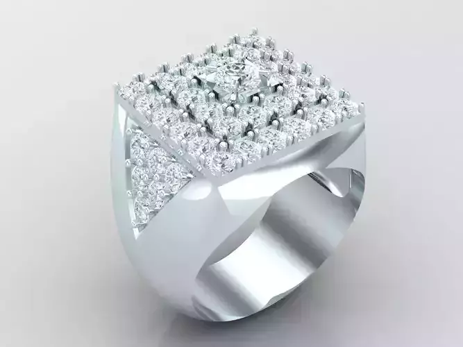 New Fashion Diamond Engagement Wedding Mens Ring 1MR130 3D print model