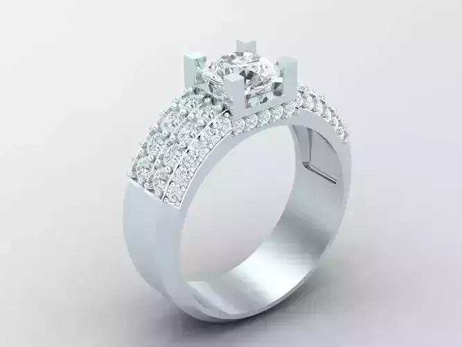 New Fashion Diamond Engagement Wedding Mens Ring 1MR129 3D print model