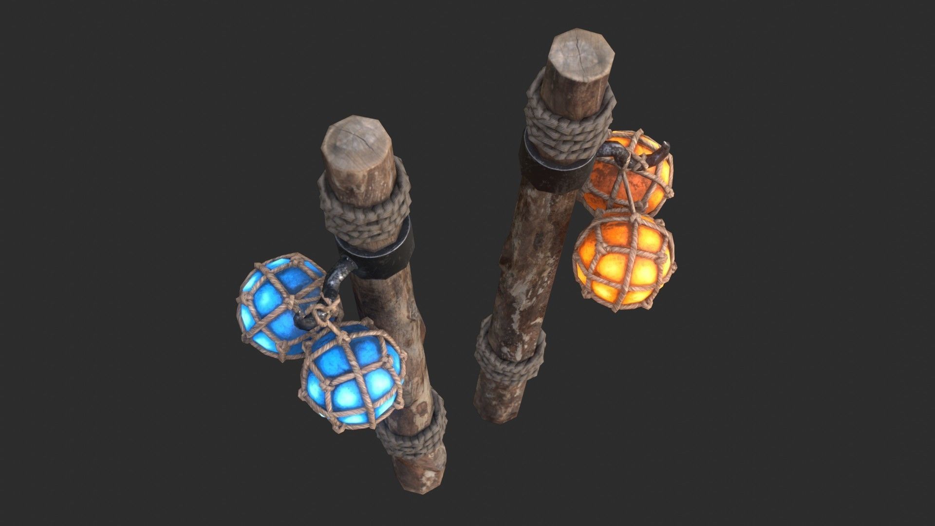 Harbor Light Pole Low-poly 3D model_8