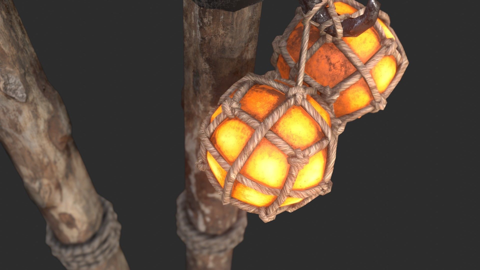 Harbor Light Pole Low-poly 3D model_10