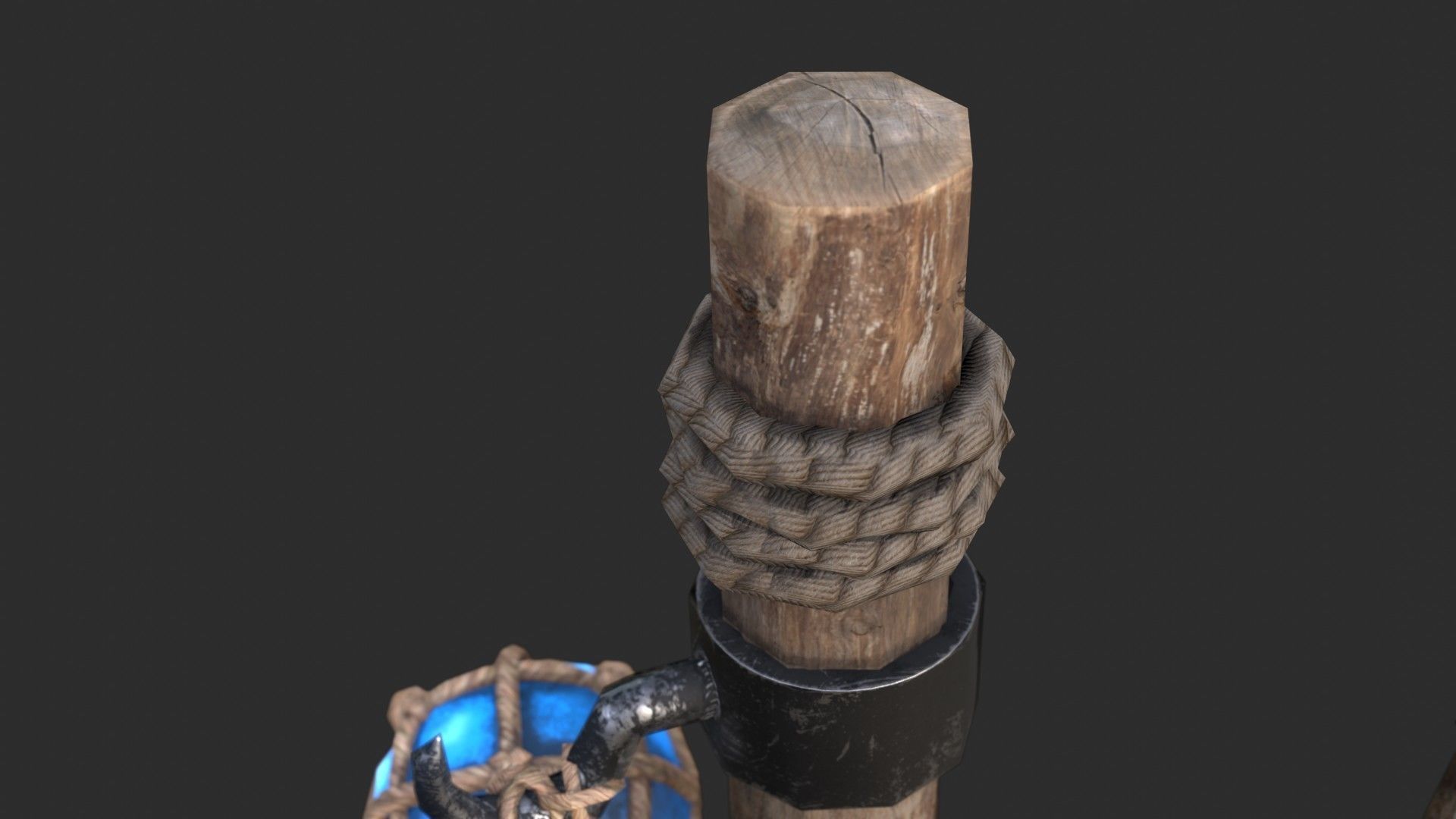 Harbor Light Pole Low-poly 3D model_9