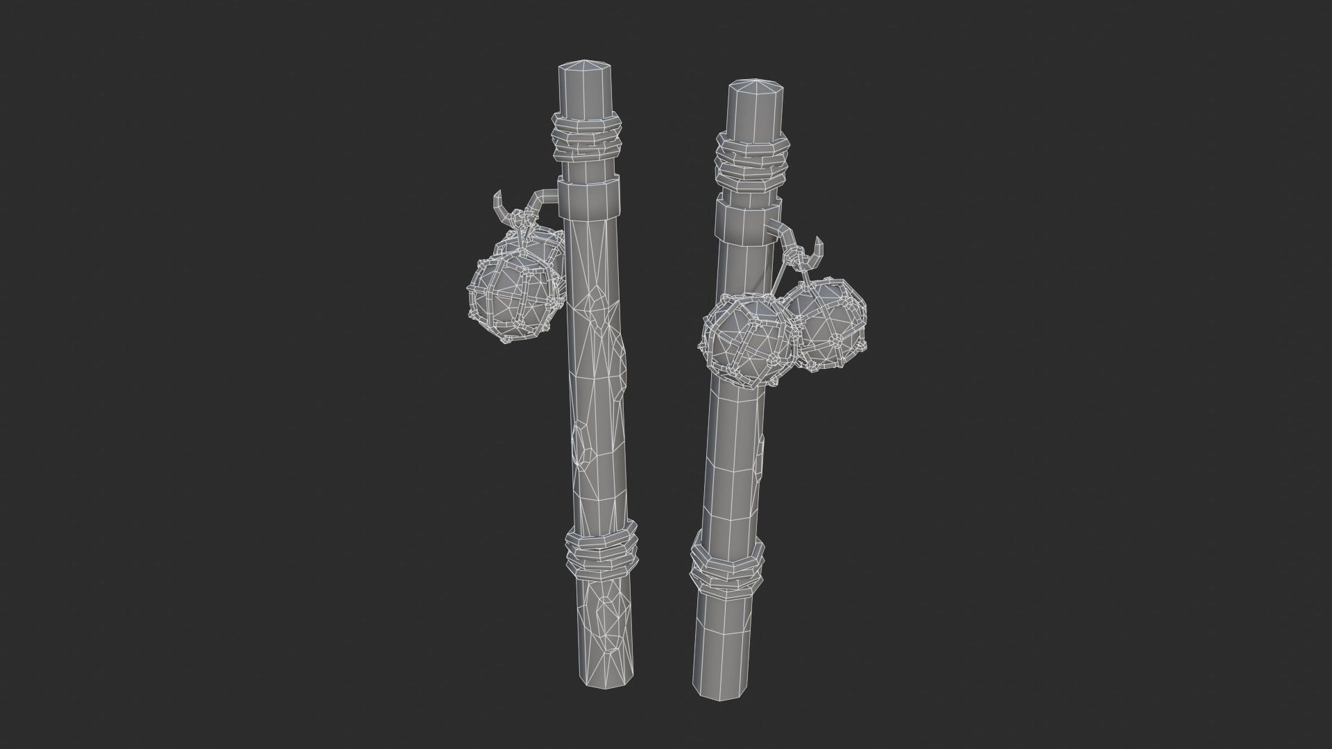 Harbor Light Pole Low-poly 3D model_14