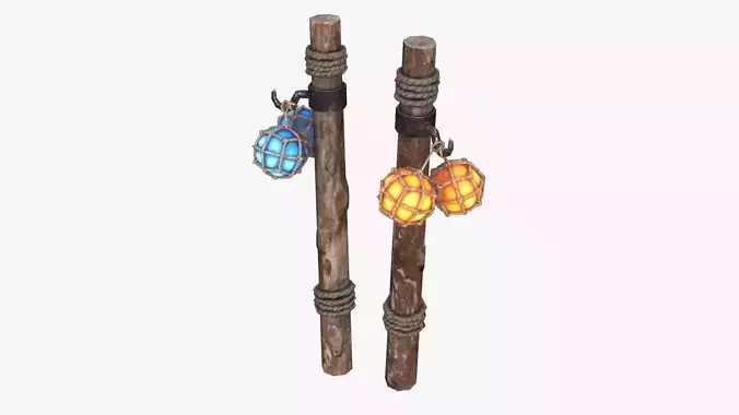 Harbor Light Pole Low-poly 3D model