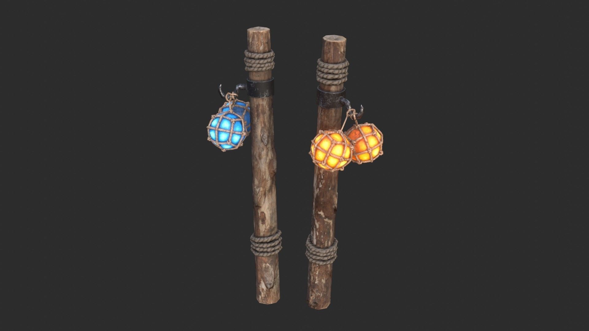 Harbor Light Pole Low-poly 3D model_2