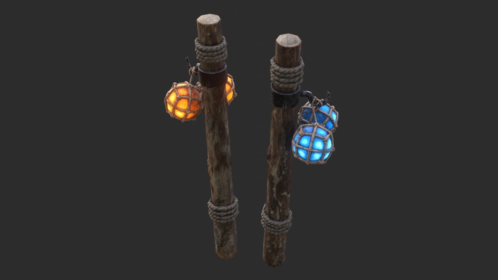 Harbor Light Pole Low-poly 3D model_6