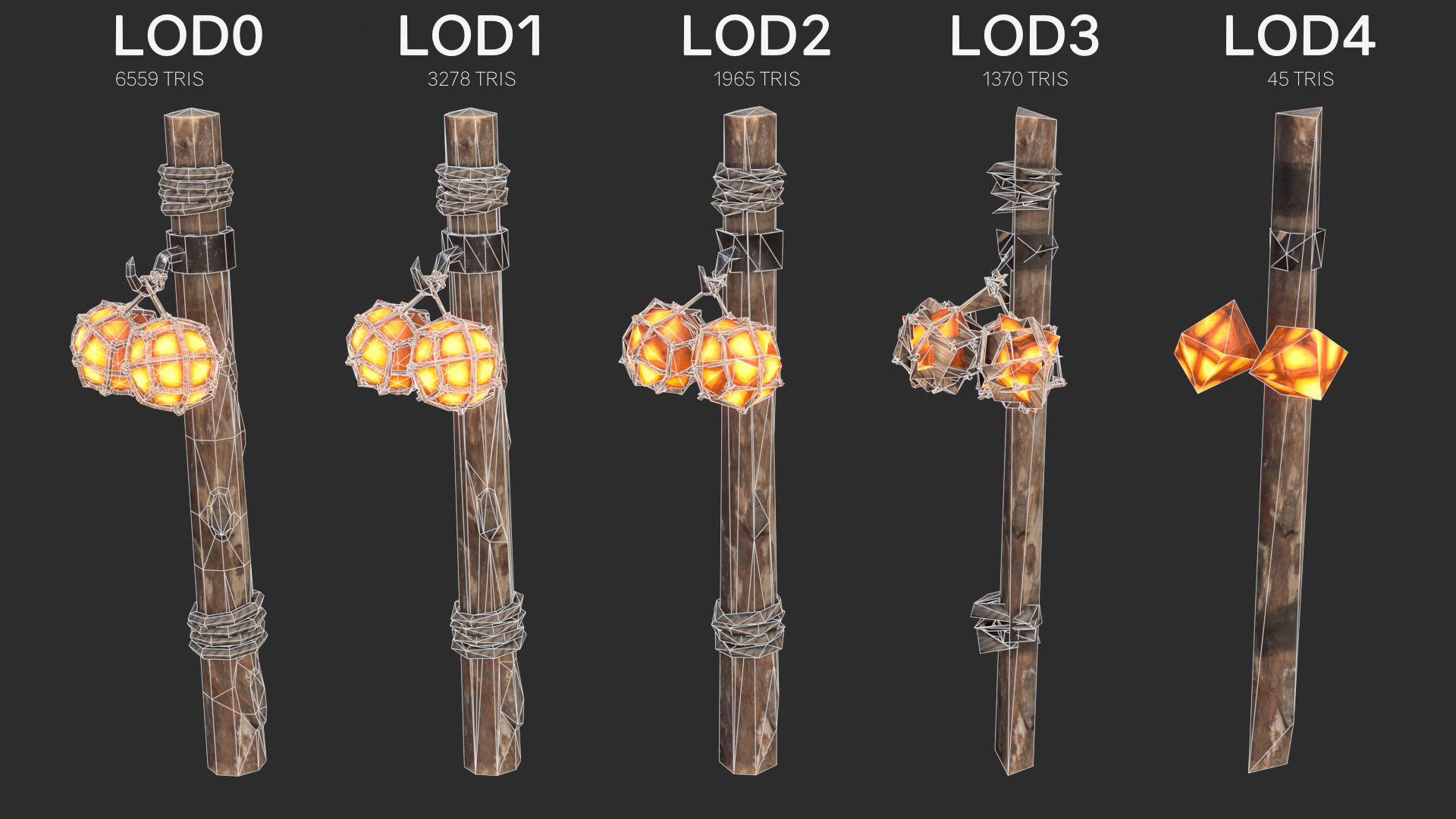 Harbor Light Pole Low-poly 3D model_13