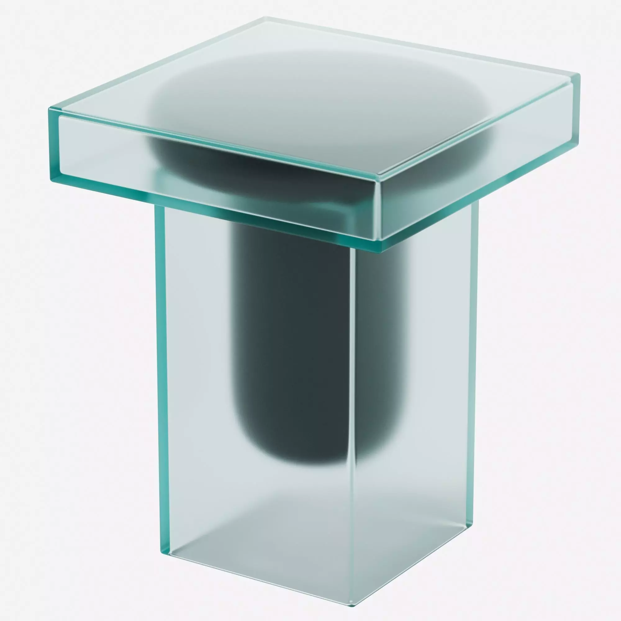 Frosted Glass Side Table - 1stDibs 3D model_0