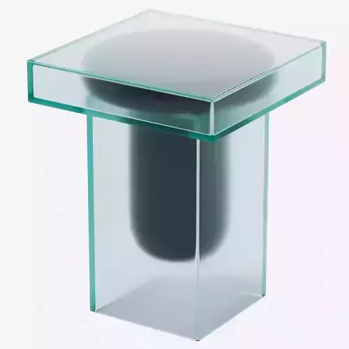Frosted Glass Side Table - 1stDibs