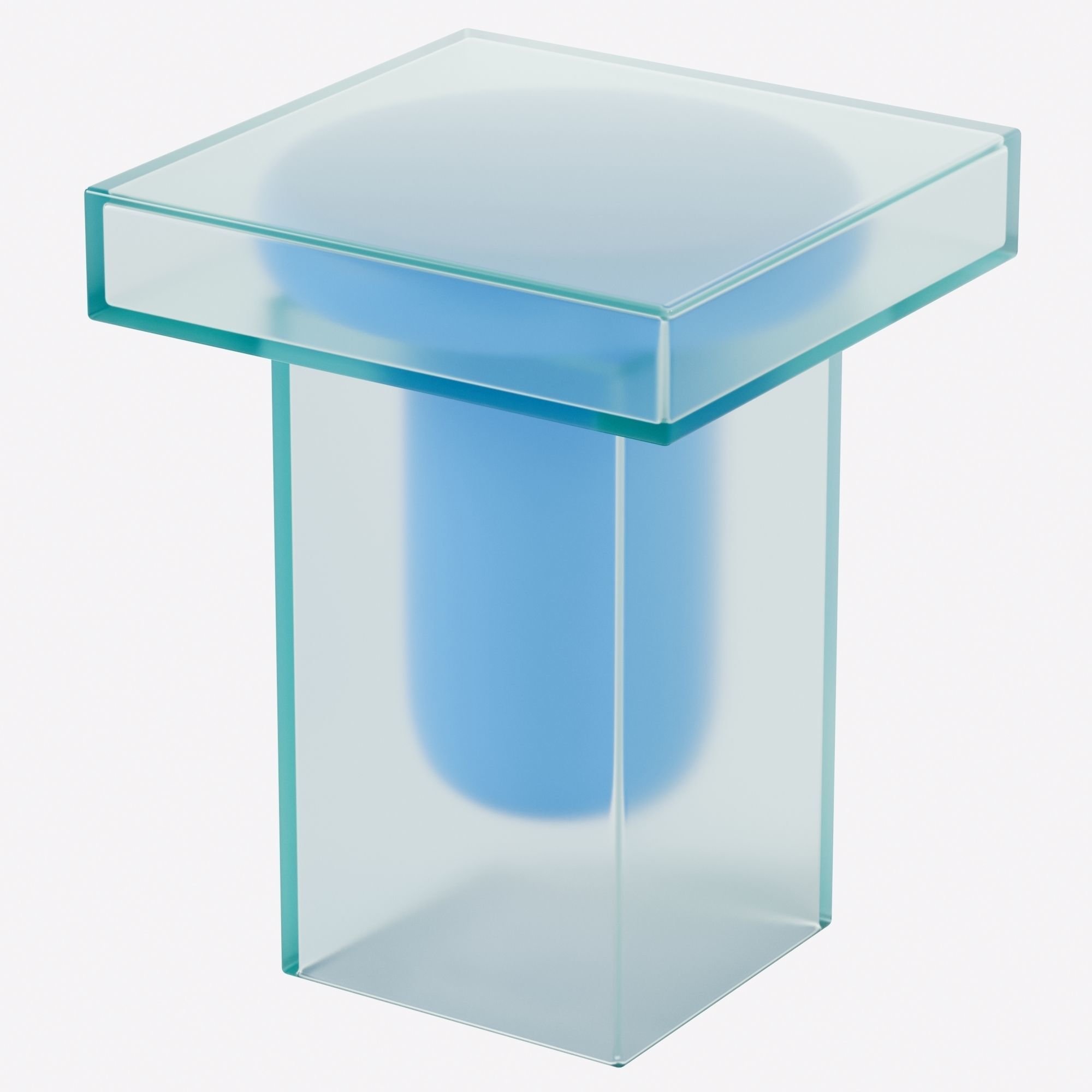 Frosted Glass Side Table - 1stDibs 3D model_3