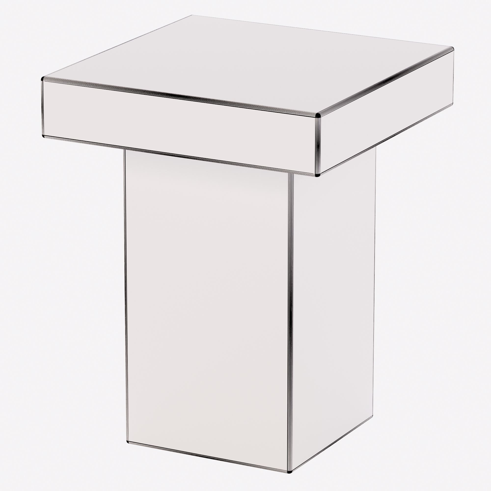 Frosted Glass Side Table - 1stDibs 3D model_1