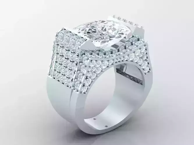 New Fashion Diamond Engagement Wedding Mens Ring 1MR128 3D print model