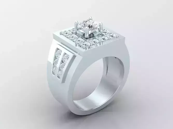 New Fashion Diamond Engagement Wedding Mens Ring 1MR126 3D print model