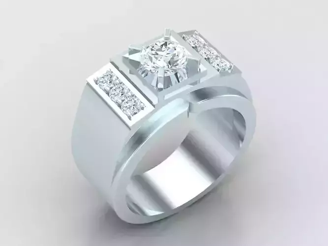 New Fashion Diamond Engagement Wedding Mens Ring 1MR124 3D print model