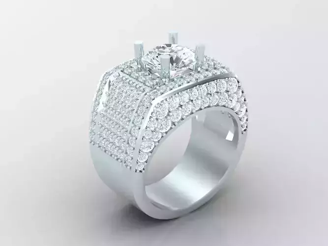 New Fashion Diamond Engagement Wedding Mens Ring 1MR123 3D print model