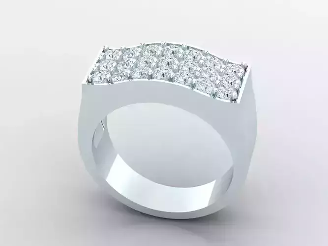 New Fashion Diamond Engagement Wedding Mens Ring 1MR122 3D print model