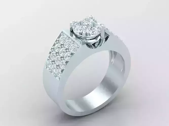 New Fashion Diamond Engagement Wedding Mens Ring 1MR121 3D print model