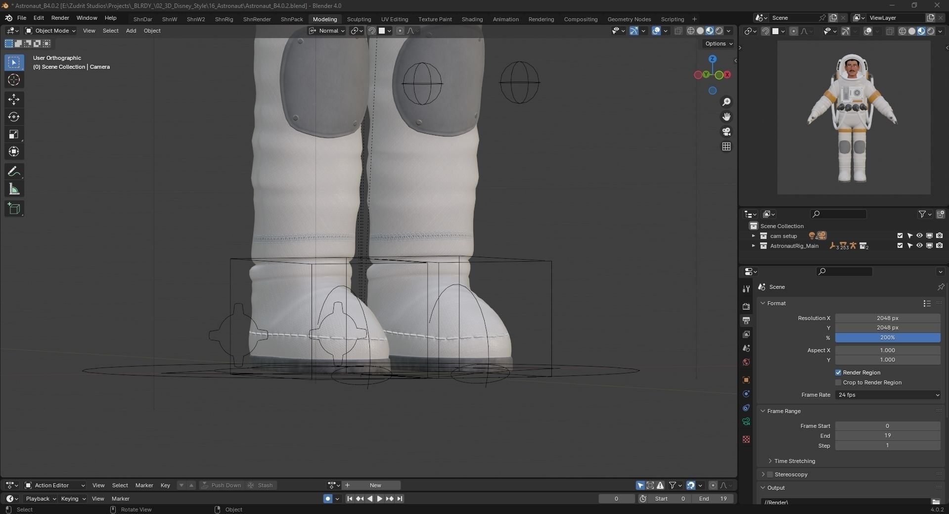 Cartoon Man Astronaut Spacesuit Cosmonaut Low-poly 3D model_25